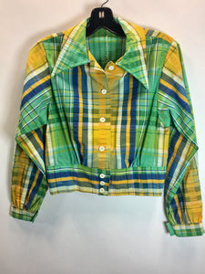 70’s Summer plaid Jacket